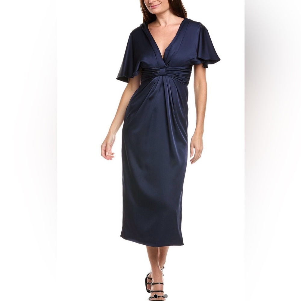 Davy Ruched Midi Dress - Women's Elegant Evening Dress